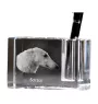 Borzoi, Russian Hunting Sighthound, Russian Wolfhound - Pen stand, crystal organiser with dog photo, unique desk decoration by Art-Dog brand