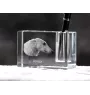 Barsoi, Russischer Jagdwindhund, Barzaia - Stifthalter, Kristallorganizer mit Hundefoto, einzigartige Schreibtischdekoration der Marke Art-Dog