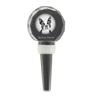 Boston Terrier grubszy stopper do wina z psem Art-Dog