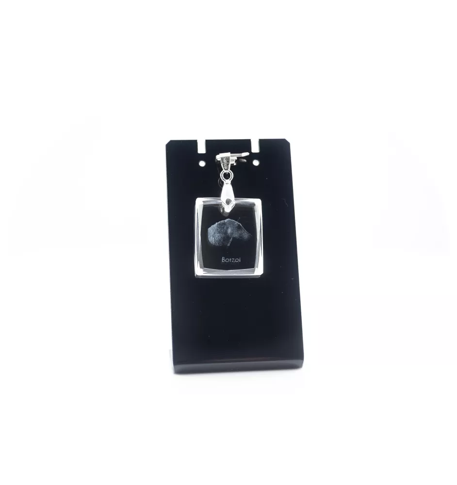 Borzoi, Russian Hunting Sighthound, Russian Wolfhound - Crystal dog pendant, photo necklace, unique jewellery by Art-Dog