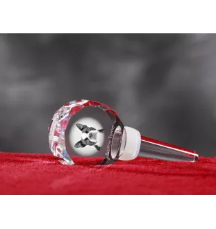 Boston Terrier, American Gentleman - Crystal bottle stopper, unique wine stopper with photo, personalised gift for sommelier by Art-Dog brand