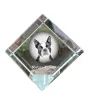 Boston Terrier, American Gentleman - crystal cube with a photo, photo of a horse in crystal, cubic paperweight from Art-Dog brand