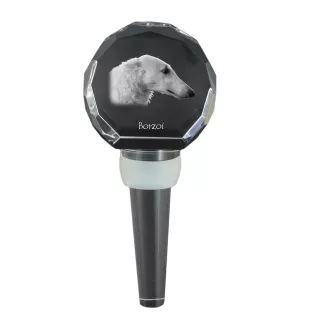 Barsoi, Russischer Jagdwindhund, Barzaia - Kristallflaschenverschluss, einzigartiger Weinverschluss mit Foto, personalisiertes Geschenk für Sommelier der Marke Art-Dog