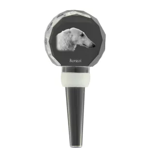 Borzoi, Russian Hunting Sighthound, Russian Wolfhound - Crystal bottle stopper, unique wine stopper with photo, personalised gift for sommelier by Art-Dog brand
