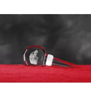 Borzoi, Russian Hunting Sighthound, Russian Wolfhound - Crystal bottle stopper, unique wine stopper with photo, personalised gift for sommelier by Art-Dog brand