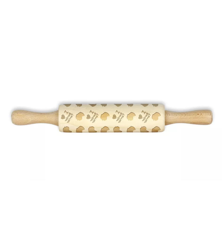 Border Terrier - kleiner Nudelholz mit Hundemuster, Nudelholz für Kinder, Verzierung von Keramikton von Art-Dog.