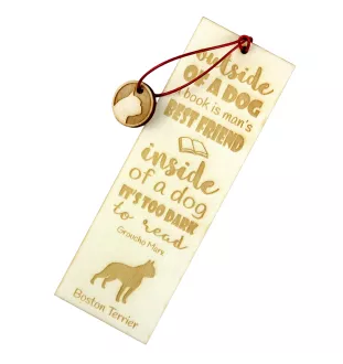 Boston Terrier, American Gentleman - dog bookmark, personalized bookmark, gift for bookworm from Art-Dog brand