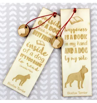 Terrier de Boston, Boston Terrier - marque-page pour livre avec chien, marque-page personnalisé, cadeau pour les amateurs de livres de la marque Art-Dog