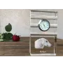 Barsoi, Russischer Jagdwindhund, Barzaia - Glasuhr mit Foto, Foto eines Hundes im Kristall, personalisierte Tischuhr für das Büro der Marke Art-Dog