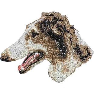 Barsoi, Russischer Jagdwindhund, Barzaia - Hund geformtes Aufnäher, besticktes Patch, einzigartiges Dekor für den Rucksack der Marke Art-Dog