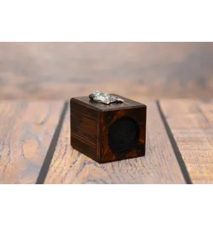 Boston Terrier, American Gentleman - wooden candle holder with a dog, a unique souvenir after losing a dog, a handicraft from the Art-Dog brand