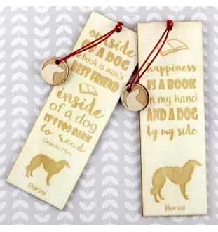 Borzoi, Russian Hunting Sighthound, Russian Wolfhound - dog bookmark, personalized bookmark, gift for bookworm from Art-Dog brand