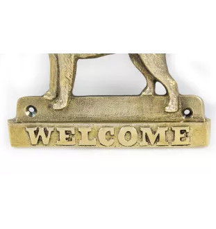 Border Terrier - Türschild mit Hund, messingfarbenes Willkommensschild, einzigartiges Schild mit der Aufschrift Welcome von der Marke Art-Dog