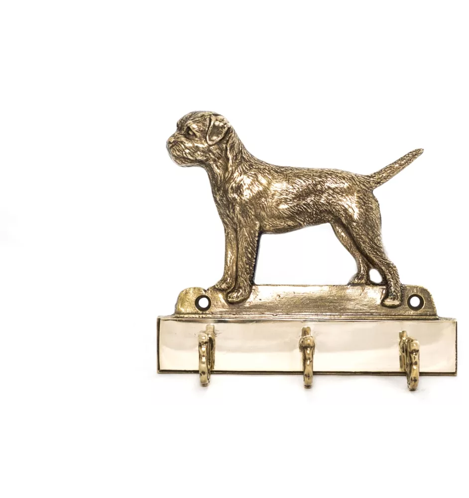 Border Terrier - porte-clés avec chien, support en laiton pour accessoires pour chiens, élégante décoration pour le couloir de la marque Art-Dog
