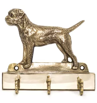 Border Terrier - porte-clés avec chien, support en laiton pour accessoires pour chiens, élégante décoration pour le couloir de la marque Art-Dog