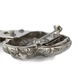 Border Terrier - Brosche mit Clip, Startnummernhalter, versilberte Anstecknadel für Hundeausstellungen der Marke Art-Dog