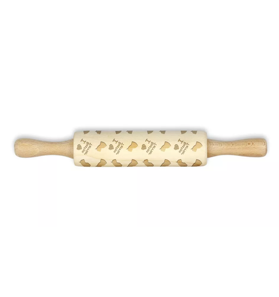 Boston Terrier, American Gentleman - small rolling pin with a dog pattern, a rolling pin for children's dough, decorating ceramic clay by Art-Dog brand