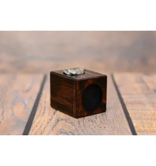 Borzoi, Russian Hunting Sighthound, Russian Wolfhound - wooden candle holder with a dog, a unique souvenir after losing a dog, a handicraft from the Art-Dog brand