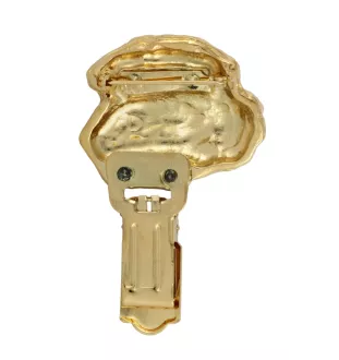 Border Terrier - Brosche mit Clip, vergoldeter Startnummernhalter, elegante Hundeaustellungsnadel der Marke Art-Dog