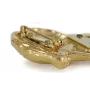 Border Terrier - brooch with a clip, gold-plated holder for a race number, elegant dog show pin from Art-Dog brand