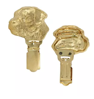 Border Terrier - broche avec pince, support doré pour numéro de départ, cadeau pour exposition de chiens de la marque Art-Dog