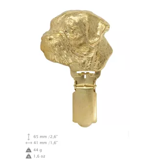 Border Terrier - Brosche mit Clip, vergoldeter Startnummernhalter, Geschenk für Hundeausstellung der Marke Art-Dog