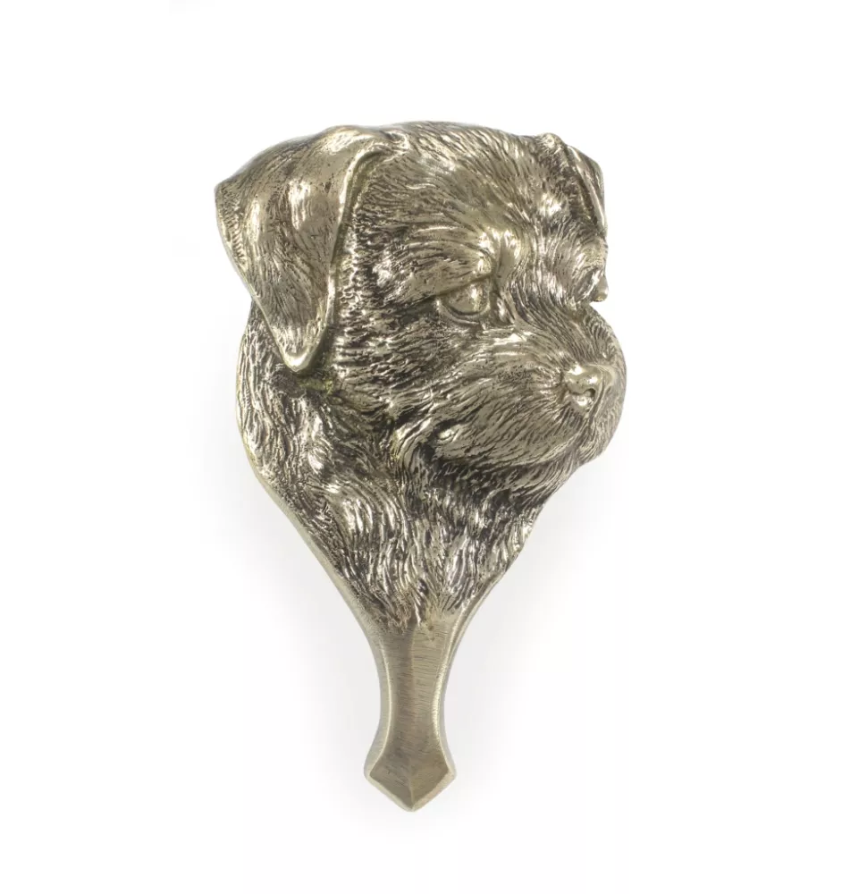Border Terrier - heurtoir de porte en forme de tête de chien, heurtoir en laiton, décoration rétro de porte de la marque Art-Dog