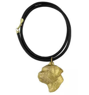 Border Terrier - porte-clés et collier avec chien dans une boîte, produit plaqué or de haute qualité, marque Art-Dog