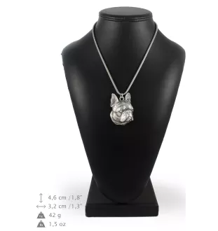 Boston Terrier - Halskette mit Hund, Hundeanhänger an einer silbernen Kette, einzigartiger Schmuck der Marke Art-Dog