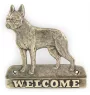 Boston Terrier, American Gentleman - a door sign with a dog, a brass welcome plaque, a unique sign with the inscription Welcome from the Art-Dog brand
