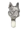 Boston Terrier, American Gentleman - brooch with a clip, holder for a start number, silver-plated dog show pin from the Art-Dog brand