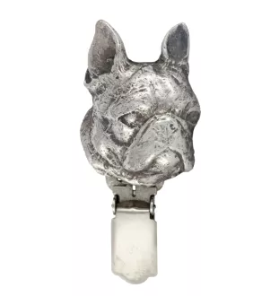 Boston Terrier - Brosche mit Clip, Startnummernhalter, versilberte Anstecknadel für Hundeausstellungen der Marke Art-Dog