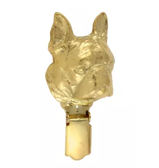 Boston Terrier - Brosche mit Clip, vergoldeter Startnummernhalter, elegante Hundeaustellungsnadel der Marke Art-Dog