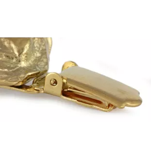 Terrier de Boston, Boston Terrier - broche avec pince, support doré pour numéro de départ, élégante épingle pour exposition de chiens de la marque Art-Dog