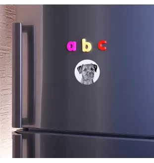 Border Terrier Magnet mit einem Hundepfotenabdruck, außergewöhnlich leicht, starker Magnet, handgefertigtes Produkt der Marke Art-Dog