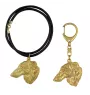 Borzoi, Russian Hunting Sighthound, Russian Wolfhound - keychain and necklace with a dog in a box, high-quality gold-plated product, Art-Dog brand