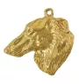 Borzoi, Russian Hunting Sighthound, Russian Wolfhound - keychain and necklace with a dog in a box, high-quality gold-plated product, Art-Dog brand