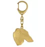 Barzoi, Levrier De Chasse Russe, Lévrier russe - porte-clés et collier avec chien dans une boîte, produit plaqué or de haute qualité, marque Art-Dog