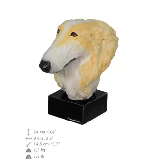 Barzoi, Levrier De Chasse Russe, Lévrier russe - figurine peinte, statue, sculpture, réalisée par l'artiste, marque Art-Dog