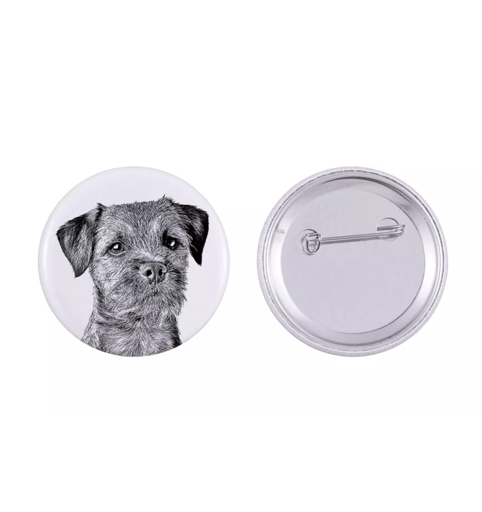 Border Terrier - pin with your dog, add your own photo, Art-Dog brand