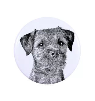 Border Terrier przypinka z psem duża Art-Dog