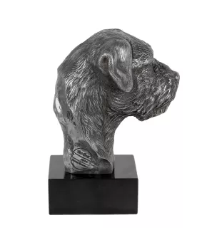 Border Terrier - figurine en marbre, recouverte de métal argenté, fabriquée à la main, marque Art-Dog