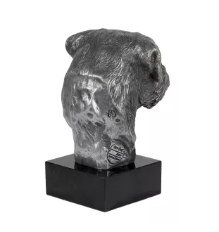Border Terrier - figurine en marbre, recouverte de métal argenté, fabriquée à la main, marque Art-Dog