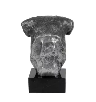 Border Terrier - figurine en marbre, recouverte de métal argenté, fabriquée à la main, marque Art-Dog