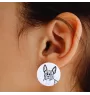 Terrier de Boston, Boston Terrier - boucles d'oreilles uniques avec un chien, votre animal de compagnie sur un porte-clés, marque propre Art-Dog