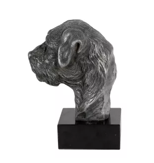 Border Terrier - figurine en marbre, recouverte de métal argenté, fabriquée à la main, marque Art-Dog