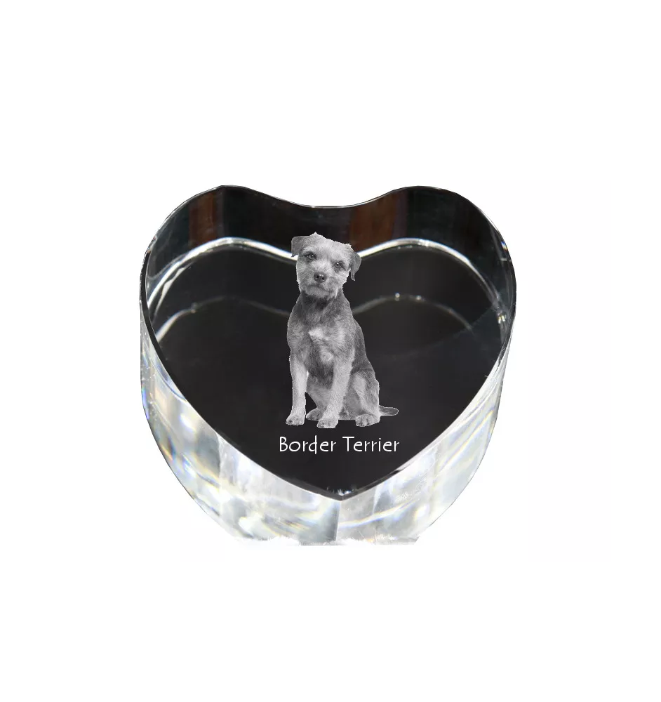 Border Terrier serce kryształowe z psem Art-Dog