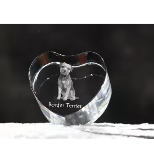 Border Terrier - une photo de chien dans un cristal, un cœur en cristal, un cadre photo exceptionnel de la marque Art-Dog