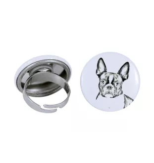 Boston Terrier - Damen Schmuck mit dem Bild eines Hundes, handgefertigtes Produkt, Möglichkeit, Ihr eigenes Foto hinzuzufügen, Marke Art-Dog