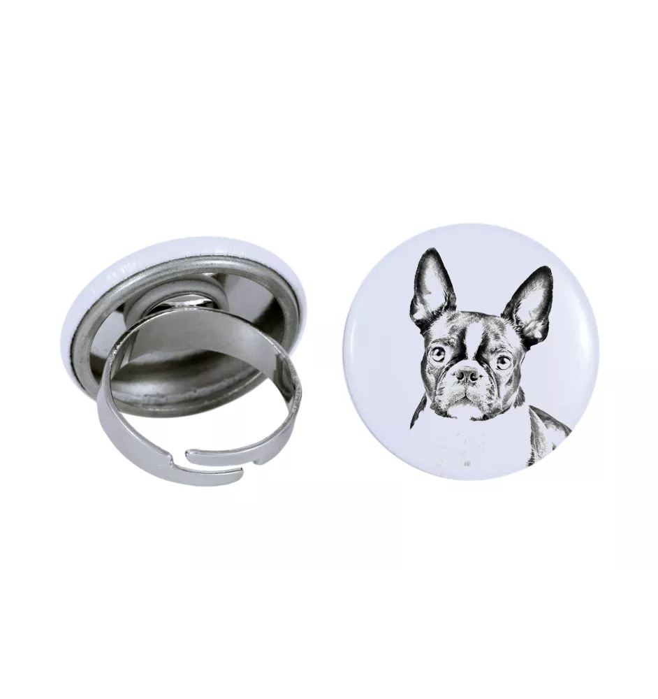 Terrier de Boston, Boston Terrier - bijoux pour femmes avec l'image d'un chien, produit fait à la main, possibilité d'ajouter sa propre photo, marque Art-Dog